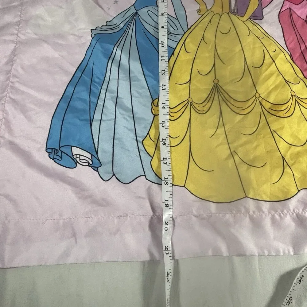 Disney Princess Pillowcase Cinderella Belle Snow White Pink Gingham Standard